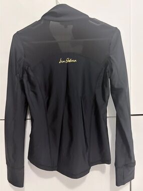 Sam Edelman Black Long-Sleeve Fitted Top with Gold Logo
